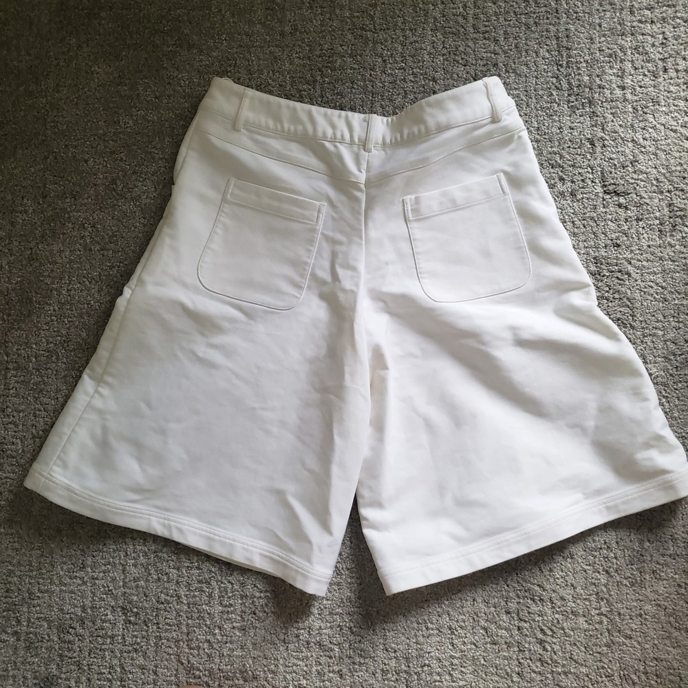 Rosie Assoulin Culottes Wide Leg Bermuda Shorts White Mid Rise Size 6 - Picture 11 of 11